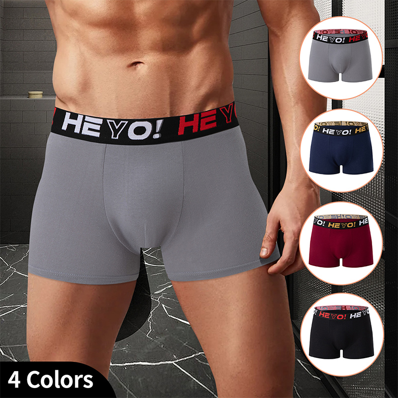 4-Piece Set of Men's Solid Col - огляд і ціна Boxer Brief Pack Cotton
