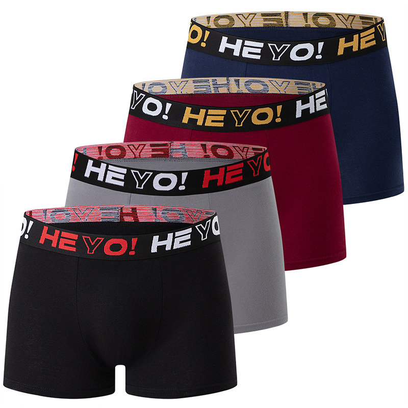 4-Piece Set of Men's Solid Col - огляд і ціна Boxer Brief Pack Cotton